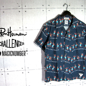 激レアRHCロンハーマンRon Herman CHALLENGERチャレンジャー MAGIC NUMBERマジックナンバー/16SS アロハシャツL/ハワイアンシャツの画像1