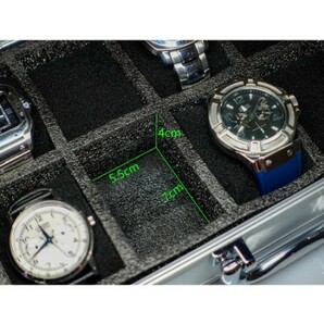 Ay1824: 腕時計 10個 収納 ケース コレクション バッグ ディスプレイ ボックス ウォッチ アルミ合金 とけい 陳列 保護 カバン 貴金属の画像3