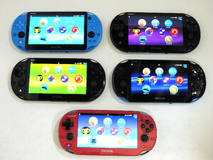 【 通電のみ確認 】 PS Vita 2000番台×4・1000番台×1 計5台セット（未チェック） ソニー SONY ＃46