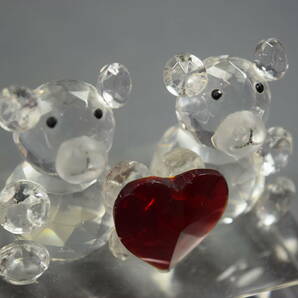 True Love くま 熊 クマ ハート クリスタルガラス フィギュリン 置物 オブジェ インテリア 検索/ スワロフスキー SWAROVSKIの画像3
