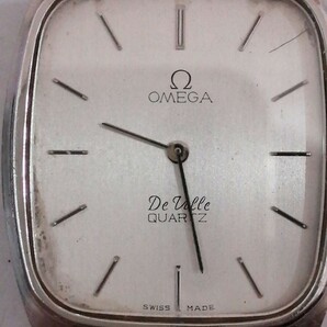 OMEGA オメガ QZ レディース腕時計 DE VILLE デビル 1365 シルバー文字盤 スクエア プッシュ式リューズ 稼働品の画像5