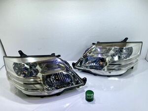 迅速/美品　アルファードG　ANH10W　後期　ヘッドライト　左右　イチコー　58-15　キセノン　HID　打刻5　311076-311077(T-123)