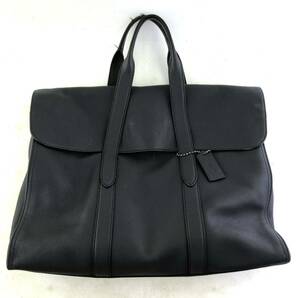 【1円～】COACH コーチ 58097 2WAYバッグ ※ストラップ欠品 ハンドバッグ レザー 黒 ブラック ビジネス メンズ レディース ユニセックス の画像1