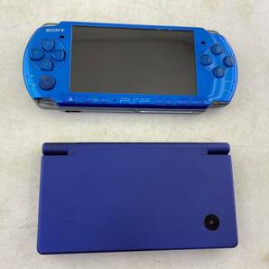 【動作確認済み】1円～ 携帯ゲームハード 2点まとめ PSP-3000 バイブラント・ブルー /Dsi メタリックブルー TWL-001の画像1