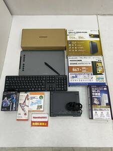 【10点セット】 PC周辺機器 まとめ　ELECOM Wi-Fi 中継機/ギガヒットルーター/XP-PEN ペンタブ/イヤホン G333 など [ジャンク]