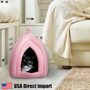 Small Igloo Cat Bed アメリカ直輸入 pink 猫 ねこ ペット用品 ベッド キャットハウス クッション ダイニング ぬいぐるみ生地 インテリア