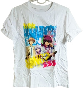 送230円～ 希少品! AngelBeats!「立華奏 & 仲村ゆり」イラスト ビジュアル Tシャツ カラー:ホワイト キャラ グッズ P.A.WORKS 麻枝准 Na-Ga