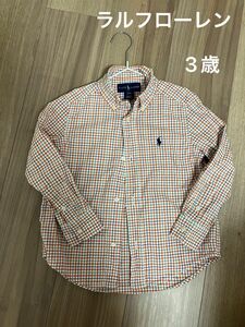 ラルフローレン 長袖シャツ シャツ チェック チェック柄 チェックシャツ Ralph Lauren ネルシャツ　3歳　100