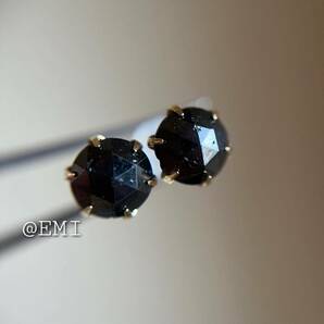 【スペシャルセール☆】 K18 大粒♪天然ブラックダイヤモンド 1.80ct ピアス レディース メンズ blackdiamond 1の画像4