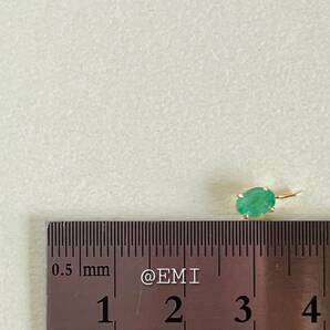 K18 天然石エメラルド ペンダントトップ オーバル 18金 チャーム emeraldの画像5