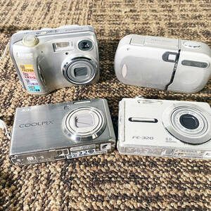 ★ジャンク扱い品 中古★NICON　OLYMPUS　MINOLTA　デジタルカメラ　４個【デジタルカメラまとめ売り】D8VA