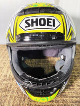 ◎★ 中古★SHOEI/ショーエイ　フルフェイスヘルメット　Mサイズ　イエロー×ブルー【X-Eleven】D722_画像1