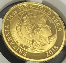 ☆最高判定完全完璧☆2018年 ブリタニア金貨1/4oz　NGC PF 70 ULTRA CAMEO _画像5