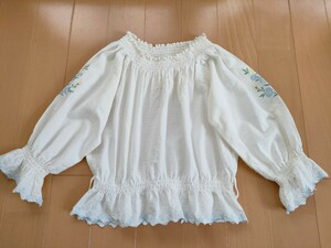 * Pom Ponette * embroidery blouse L(160.)