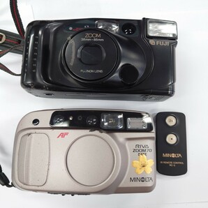 I854 カメラ まとめ MINOLTA RIVAZOOM70DATE ZOOM 35-70mm FUJI ZOOM CARDIA900DATE 38mm-85mm フィルムカメラ 中古 ジャンク品 訳ありの画像1
