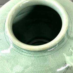 Y491 壺 花瓶 青磁 高麗 海泉 二重壺 ジャンク品 中古 訳ありの画像4