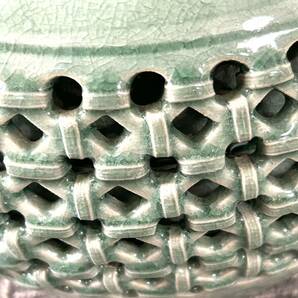 Y491 壺 花瓶 青磁 高麗 海泉 二重壺 ジャンク品 中古 訳ありの画像8