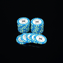 ポーカー チップ $50×25枚 セット チップ カジノ コイン ゴルフ マーカー ボール マグネット 用品 ゴルフ コンペ 景品 グッズ g121g 3_画像6