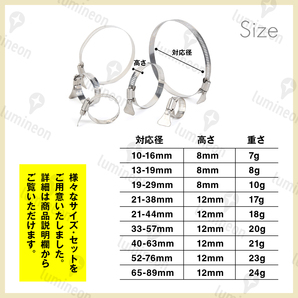 ホース バンド ステンレス 製 10mm-16mm 20個 セット 工具 バッグ クリップ ホース クランプ サイズ 散水 パーツ 留め具 金具 強力 g232a 1の画像6