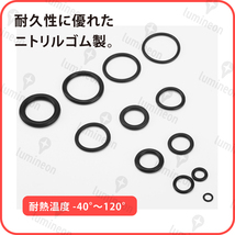 ゴム パッキン Oリング 18サイズ 225個 セット 汎用 オーリング 完全密封 ワッシャー シールガスケット 耐熱 耐油 防水 水回り 修理 g028 2_画像3