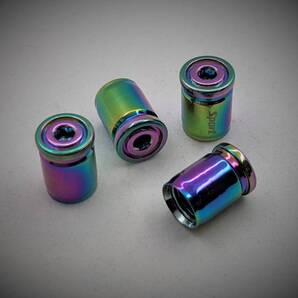 筒型 エアバルブキャップ 4個 ネオクローム スズキ アルトワークス スイフトスポーツ パレット キャリイ 軽トラ カスタム ドレスアップ