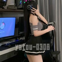 H710　コスプレウェア　ミニスカート　ネクタイ　ヘソ出し　女子高生　ユニフォーム　学生服　セクシーランジェリー　ナイトウェア_画像6