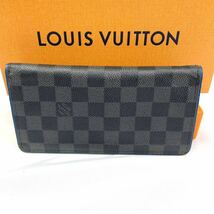 1円【希少】LOUIS VUITTON ルイヴィトン ダミエ グラフィット ポルトフォイユ ブラザ 長財布 二つ折りエクリプスN64430 メンズ ブラック 黒_画像2