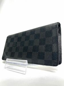 1円 正規品 LOUIS VUITTON ルイヴィトン ダミエ グラフィット ポルトフォイユ ブラザ 長財布 二つ折りエクリプスN62665 メンズ ブラック 黒