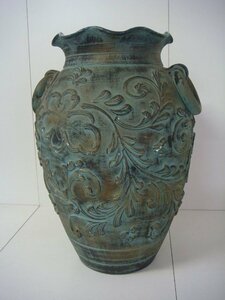 MB/H14LX-DA6 イタリア製 陶磁器 傘立て 花瓶 壷 甕 花器 大型 骨董 ヴィンテージ