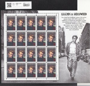 USA 記念切手 Legends of Hollywood ジェームズ・ディーン 20枚シート 収集ワールド