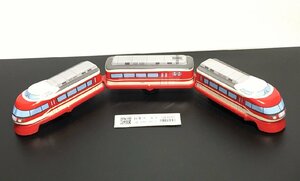 小田急ロマンスカー 7000形 LSE ブリキ ゼンマイ式 3両編成 電車 列車 私鉄-中古美品-D2210