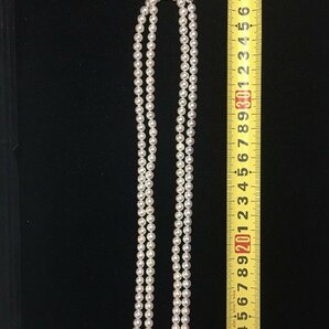 パール/真珠 ロングネックレス シルバー/SILVER 全長約120cm レディース-中古美品-D2210の画像8