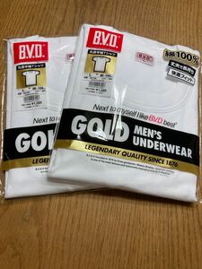 【新品・送料込み】 BVD GOLD 丸首　半袖　Tシャツ 綿100％　2枚　Lサイズ　 