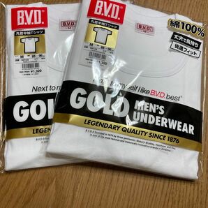 【新品・送料込み】 BVD GOLD 丸首　半袖　Tシャツ 綿100％　2枚　Mサイズ