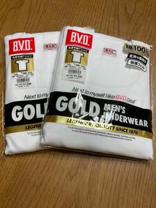  【新品・送料込み】 BVD GOLD 丸首　半袖　Tシャツ 綿100％　2枚　LLサイズ　