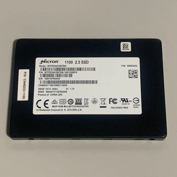 Micron 2.5インチ 256GB SSD MTFDDAK256TBN