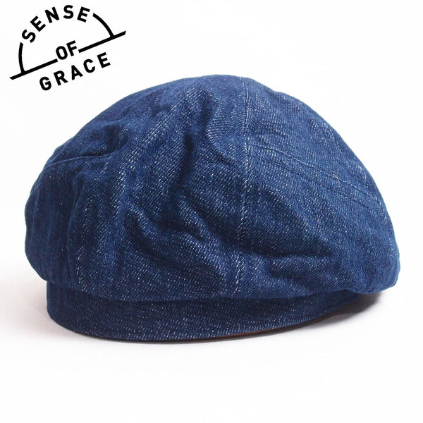 新品 SENSE OF GRACE デニムベレー帽 ネイビー フリーサイズ