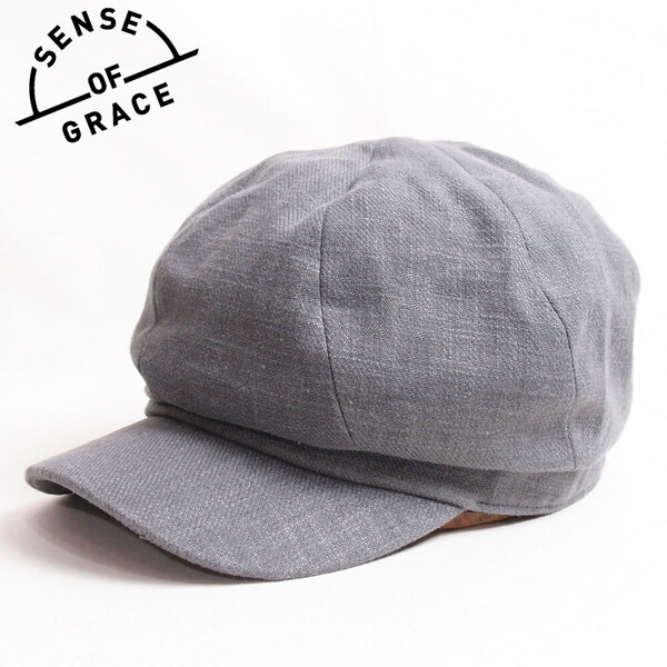 新品 SENSE OF GRACE コットンリネンキャスケット グレー フリー