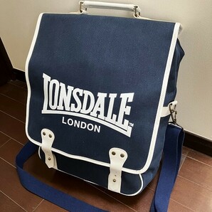 LONSDALE☆ロンズデール LONDON◇帆布/キャンパス地/3WAY キャリングバック/リュック/ショルダーバッグ◇ネイビーの画像2