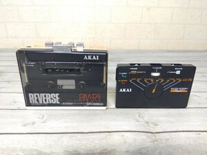 362■AKAI　ステレオカセットプレイヤー　REVERSE　PM-R1 　/　ラジオ　チューナーパック　FAM-1　通電確認済　ジャンク現状品