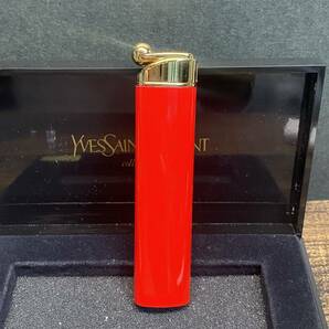 新品未使用 YSL YVES SAINT LAURENT イヴサンローラン ガスライター 赤 着火未確認 ガスボンベセットの画像2