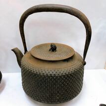 時代物 南部鉄器 鉄瓶 6点 大量 まとめて 南部鉄瓶 岩鋳 斎峰 斉峰 茶道具 急須 煎茶道具 _画像2