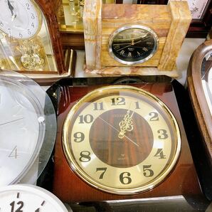 ジャンク 置き時計 掛け時計 アンティーク 陶器時計 アナログ クォーツ レトロ SEIKO セイコー CITIZEN シチズン など 時計まとめの画像6