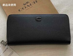 新品 COACH コーチ 長財布　ブラック　黒　Cロゴ