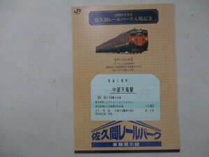 B・鉄道切符・佐久間レールパーク入場記念