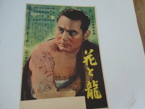 チラシ・花と龍・藤田進他・佐伯幸三監督　　　　　　　