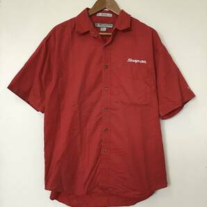 《 H 652》DESTINATIONS Snop-on 半袖シャツ ワークシャツ Lサイズ 赤 トップス 1円スタート アメリカ古着 古着卸の画像1