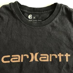 《H 612》carhartt Hurley カーハート ハーレー コラボTシャツ 半袖Tシャツ 胸プリント ロゴプリント M 1円スタート アメリカ古着 古着卸