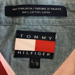 《 H 697》TOMMY HILFIGER トミーヒルフィガー 長袖シャツ ストライプ Lサイズ トップス 1円スタート アメリカ古着 古着卸の画像3