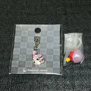 ニンフィア ビリリダマ ポケモンセンター めじるしアクセサリー2 マスコット キーホルダー pokemon ガチャ カプセル メタルチャーム